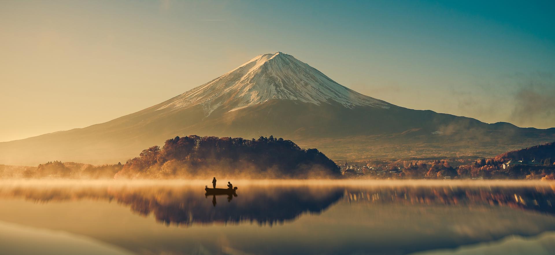 mountain and lake